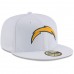 Men's Los Angeles Chargers New Era White Omaha 59FIFTY Fitted Hat 3155938